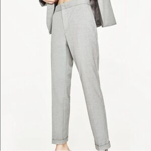 Zara Basic Collection Gray Cuffed Trousers Size 12